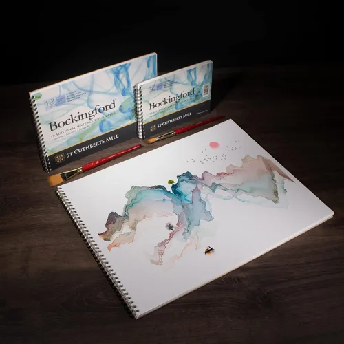 Miniatura 2 de St. Cuthberts Mill Bockingford - Bloc de papel de acuarela en espiral, papel de color de agua blanca de 10 x 7 pulgadas para artistas, 12 hojas