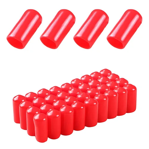 Miniatura 23 de Cubierta de tapa de extremo redondo de goma 0.08 pulgadas (0.079 in), protectores de rosca de tornillo de PVC flexible de tubería de tubería