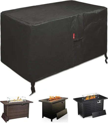 Miniatura 18 de SheeChung Cubierta cuadrada para hoguera de 30 pulgadas de largo x 30 pulgadas de ancho x 24 pulgadas de alto, resistente al agua 600D, cubierta