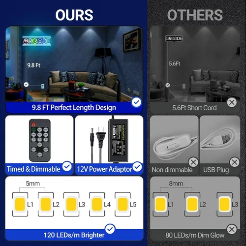 Miniatura 5 de Letrero de neón de arcade, retro fantasma, juego de arcade, letrero de luz de neón LED, regulable, lámpara nocturna 3D hecha a mano