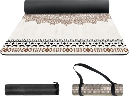 Miniatura 2 de nuveti Alfombrilla de yoga con estampado extra grueso de elastómero termoplástico antideslizante con bolsa de transporte, 72 x 24 pulgadas, extra YHY
