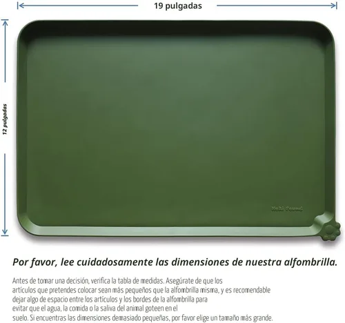 Miniatura 5 de Hoki Found - Tapete de silicona para comida de mascotas, mantel individual para comedero de perros y gatos, impermeable, color verde oliva oscuro