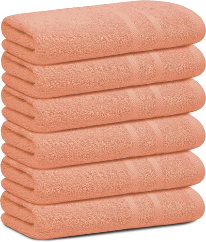 Miniatura 12 de Looperry Juego de 6 toallas de baño pequeñas - toallas de ducha 100% algodón 23 x 46 pulgadas 450 GSM. Ligeras y absorbentes, suaves y de secado