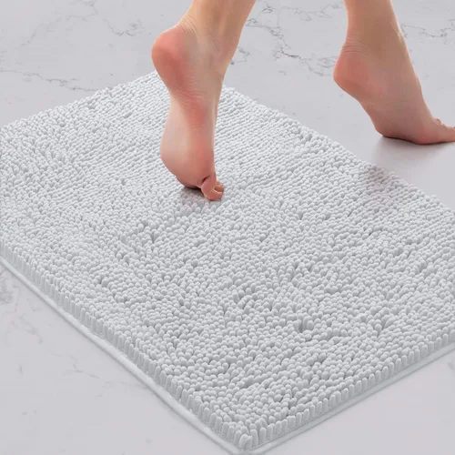 Miniatura 121 de LuxUrux Tapete de microfibra afelpada, de felpilla extrasuave, pelo largo de 1 pulgada, muy absorbente, para baño o ducha, lavar y secar a máquina