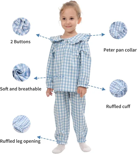 Miniatura 2 de Mud Kingdom Conjunto de pijama Boutique para niñas y niños, ropa de dormir de manga larga con cuello
