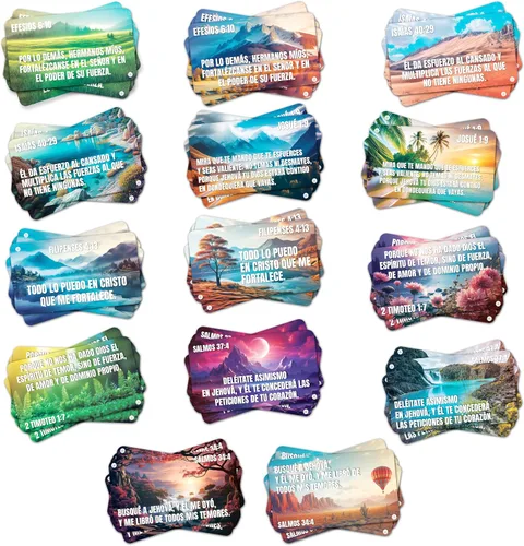 Briston Kudos - Tarjetas con versículo bíblico en español, 70 tarjetas inspiradoras de agradecimiento cristianas en español, versículos de las