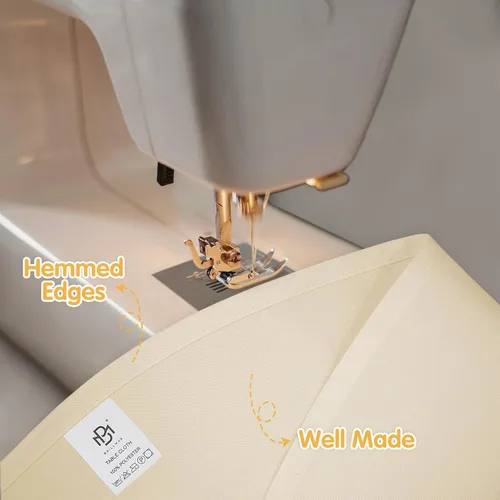Miniatura 4 de BRILLMAX Paquete de 6 manteles redondos beige de 70 pulgadas para mesas de 30 a 54 pulgadas (caída de 8 a 20 pulgadas), tela de lino de poliéster