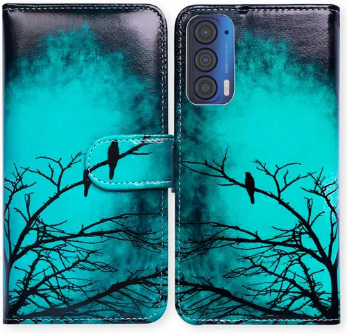 Bcov Funda para Motorola Edge 2021, funda de piel con tapa para teléfono móvil con ranura para tarjeta y soporte para Motorola Moto Edge 2021