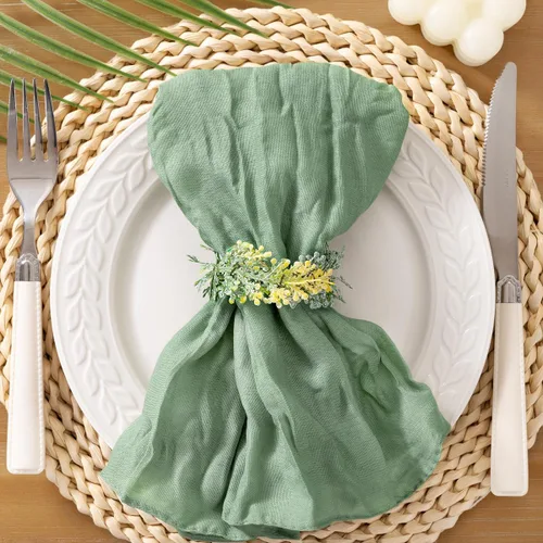 Miniatura 6 de Socomi Servilletas de Gasa Rosa para Otoño y Acción de Gracias, Tela de Queso, Conjunto de 10 Servilletas Lavables de Boho para Cena, Ideales