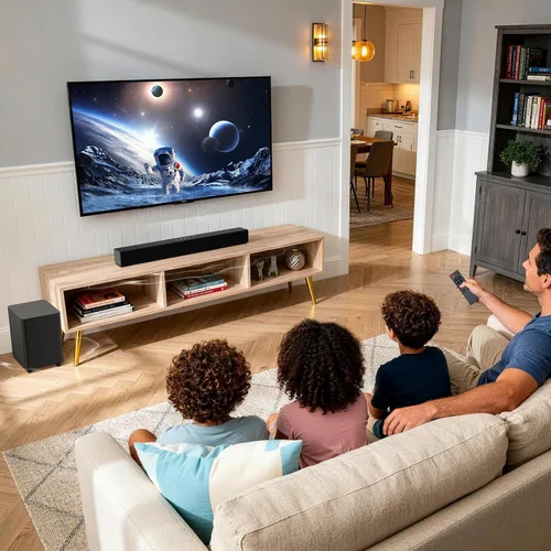 Miniatura 4 de Barra de sonido para TV con subwoofer, altavoz Bluetooth de 60 W, graves profundos, sistema de sonido envolvente de cine en casa de 2.1 canales