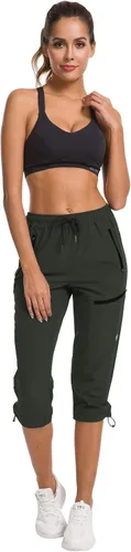 Miniatura 7 de ChinFun Pantalones capri de senderismo para mujer, de secado rápido, resistentes al agua, UPF 50+