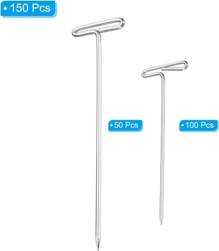 Miniatura 3 de PATIKIL 150 pines en T de acero inoxidable de 1.5 pulgadas, pasadores de 2 pulgadas para pelucas, bloqueo de tejido, costura, pasadores en T rectos