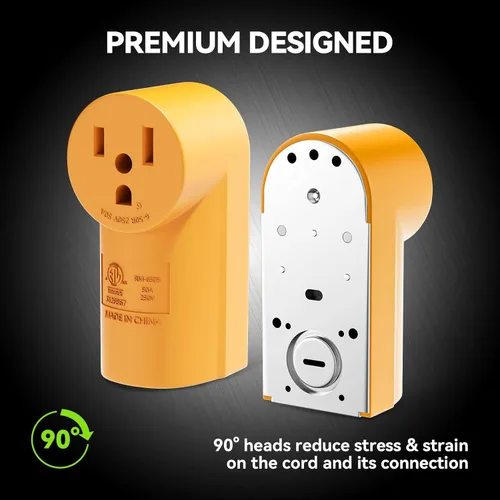 Miniatura 5 de RVGUARD Receptáculo de montaje en superficie NEMA 6-50R de 50 amperios, toma de corriente de 125/250 voltios, amarillo, certificación ETL