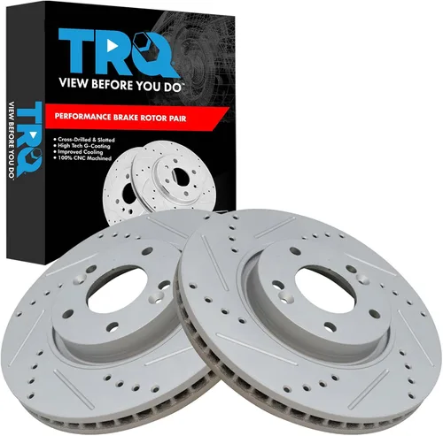 Miniatura 132 de TRQ Juego de rotores de freno de rendimiento trasero con revestimiento G premium compatible con Mazda 6 2014-2021