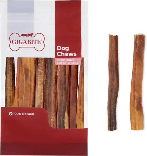 Miniatura 13 de GigaBite Bully Sticks - Golosinas masticables para perros totalmente naturales, sin olor y cuero crudo, masticables de larga duración con alto