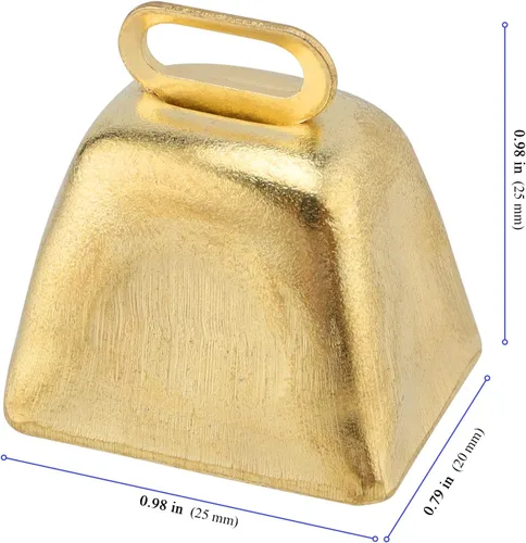 Miniatura 2 de KEILEOHO 72 mini campanas de vaca, cencerro de metal para manualidades, campanillas de viento, decoración de bodas, fiestas, dorado y plateado, 1
