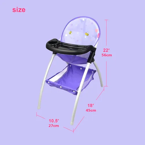 Miniatura 2 de Anivia Silla alta de muñeca de bebé, silla alta de juguete para muñeca (DH010A morado)