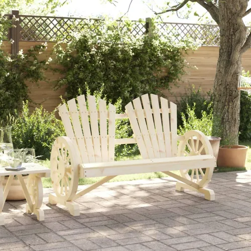 Miniatura 3 de Garden Adirondack Chair, 2-Seater Solid Fir Wood, Natural Brown Finish, Ergonomic Outdoor Patio Seating, Balcony Furniture