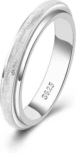 Teioa Anillos giratorios de plata de ley antiansiedad anillos para aliviar el aburrimiento TDAH autismo anillos para mujeres y hombres