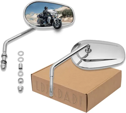 Miniatura 7 de Espejos Sportster negros para Road King Street Electra Glide Dyna Softail Road Glide Retrovisor de motocicleta 1982-2019 2020 2021 2022 2023 Negro#01