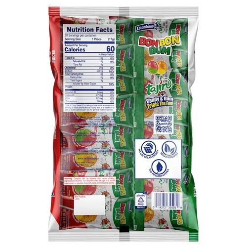 Miniatura 3 de Colombina Bon Bon Bum Tropical Maracuyá y Sandía con Condimento Tajin Chile Lima, 20 Unidades (Paquete de 1)