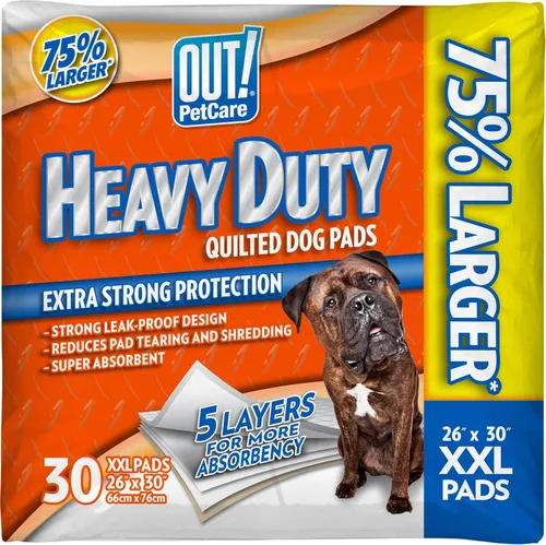 OUT! Petcare Almohadillas para cachorros XXL, resistentes, a prueba de fugas para orina de perros, entrenamiento para ir al baño y deshabituación,