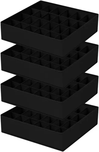 Miniatura 13 de Paquete de 4 organizadores de calcetines, divisor grande para cajones de calcetines, almacenamiento de ropa interior, 24 celdas, organizadores