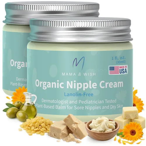 Miniatura 11 de Mama & Wish® Crema orgánica para pezones segura para la lactancia materna, bálsamo para pezones para lactancia materna, sin lanolina, esenciales