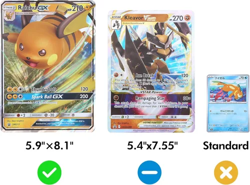 Miniatura 2 de Carpeta de tarjetas jumbo para cartas jumbo de Pokémon, iofeiwak® Carpeta de tarjetas sobredimensionada de 2 bolsillos con 3 anillos - Contiene 80