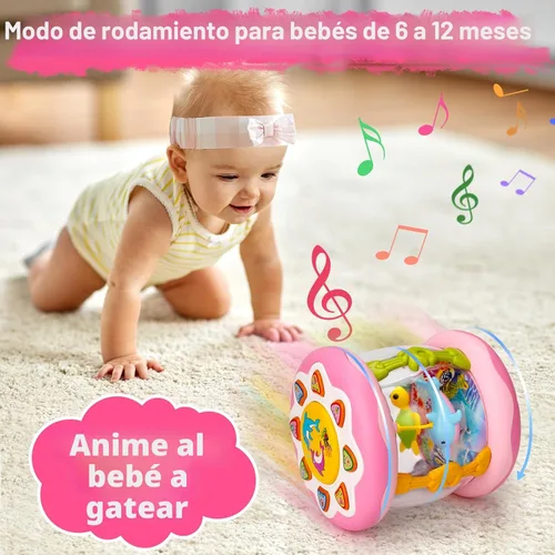 Miniatura 3 de Juguetes para bebé niña de 0 a 6 meses, proyector musical giratorio con luz boca abajo, juguete para bebés de 0-3 4 5 6 7 8 9 meses, acuario, Rosa