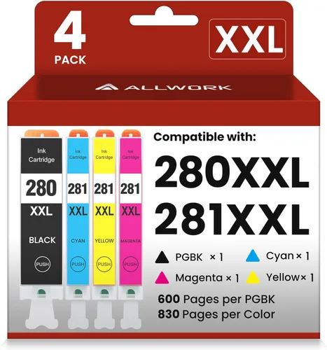 Miniatura 10 de ALLWORK 280XXL 281XXL Compatible con cartuchos de tinta Canon 280 y 281 PGI-280XXL CLI-281XXL para Canon TR8620a Cartuchos de tinta para Pixma