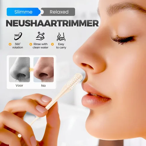 Miniatura 2 de Cortador de pelo nasal 2 en 1, herramienta de eliminación de vello de fosa nasal de doble cabeza, recortador de vello manual portátil para nariz