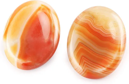 Miniatura 14 de Artistone Juego de 2 piedras de sangre africanas para el pulgar, piedras curativas naturales pulidas para chakras, para aliviar el estrés