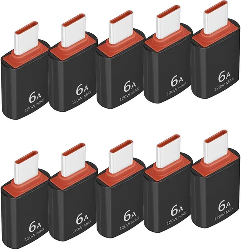 Paquete de 10 adaptadores USB C a USB, conector convertidor USB C a USB 3.0 de 5 Gbps/120 W, adaptador tipo C macho a USB hembra, para MacBook Pro,