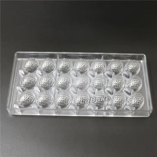 Miniatura 3 de LoBake 21 cavidades forma de piña PC policarbonato molde de plástico para chocolate accesorios de cocina DIY hornear suministros