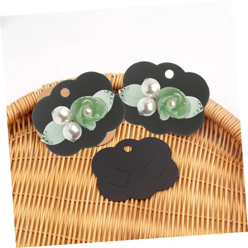 Miniatura 3 de WOONEKY Clip para el cabello Tarjetas de visualización 100 unids papel joyería tarjetas agujeros para pantalla horquilla titular