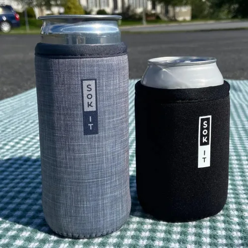 Miniatura 2 de Sok It CanSok - Funda para latas de cerveza y refrescos, cubierta aislante de neopreno (negra, funda delgada de 12 onzas)