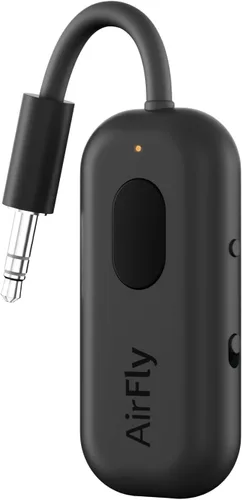 Twelve South AirFly Pro - Transmisor/receptor de audio inalámbrico Bluetooth para hasta 2 AirPods/auriculares inalámbricos; uso con cualquier Negro