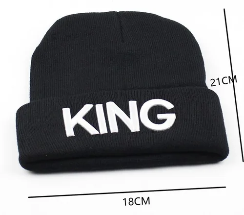 Miniatura 4 de MIUNIKO 2 gorros de invierno con capucha de calavera de rey y reina para parejas