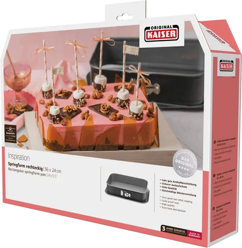 Miniatura 5 de Kaiser - Molde desmontable rectangular (acero inoxidable, 14.2 x 9.4 in), color negro