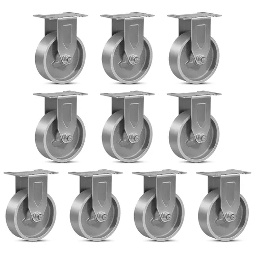 Miniatura 56 de Ruedas industriales resistentes de 3 x 1.25 pulgadas, capacidad de 350 libras, ruedas de hierro fundido y marco de acero para carros, carritos