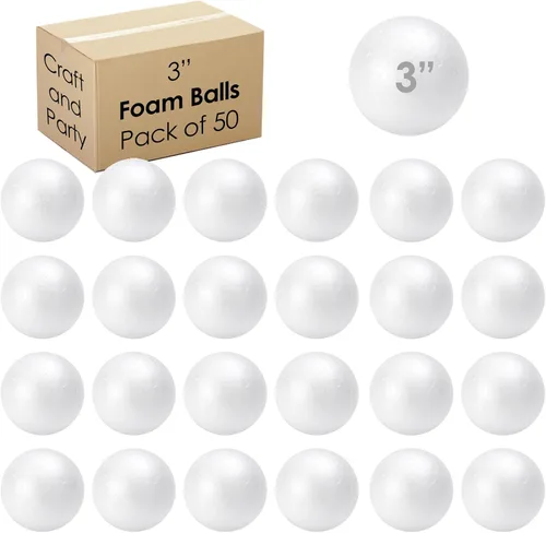 Miniatura 9 de Evershine 2 paquetes de bolas de espuma para manualidades de 8 pulgadas - Bolas de espuma de poliestireno blancas lisas para proyectos