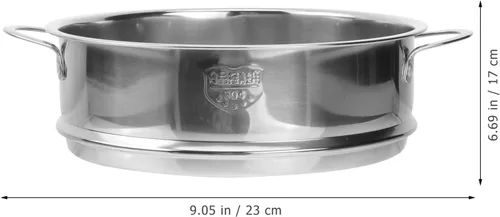 Miniatura 4 de STOBAZA Cesta de vapor de acero inoxidable de 8.66 pulgadas con doble asa, estante de vapor de alimentos para albóndigas, bollos de cocina