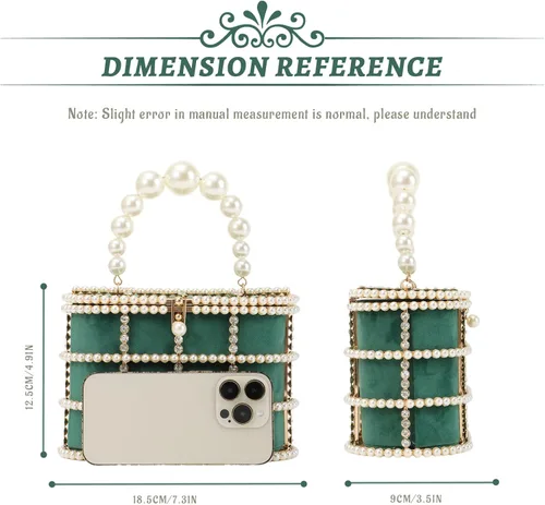 Miniatura 3 de Lanpet Bolso de noche para mujer, bolso de mano de metal con cristal para boda, baile de graduación, fiesta de cumpleaños