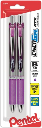 Miniatura 10 de Pentel EnerGel RTX - Bolígrafo de gel líquido retráctil, (1.0mm), línea gruesa, punta de metal, tinta verde, paquete de 2 unidades (BL80BP2D)