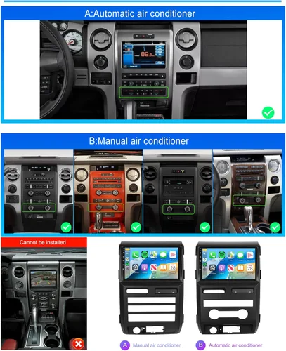 Miniatura 7 de Radio de coche 2+64G para Ford F150 2009 2010 2011 2012, Carplay inalámbrico Android Auto Radio estéreo Android 9 pulgadas pantalla táctil Bluetooth