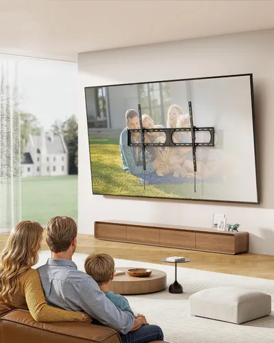 Miniatura 10 de monTEK Soporte de pared de TV inclinable resistente para televisores planos y curvos extra grandes de 37-140 pulgadas de hasta 300 libras, 4 pruebas