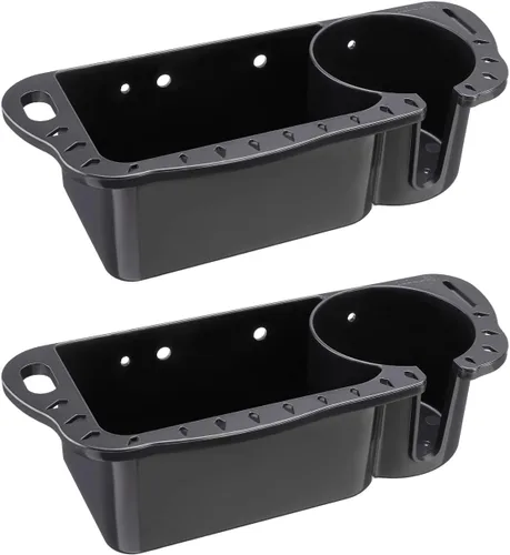 KEMIMOTO Portavasos de asiento de barco para Marine B100 B200, organizador de plástico ABS para barco con drenaje y agujeros de instalación Negro-2