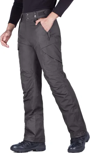 Miniatura 7 de FREE SOLDIER - Pantalones impermeables para hombre, con aislamiento de nieve, bolsillos con cierre de cremallera, para esquí, snowboarding, invierno