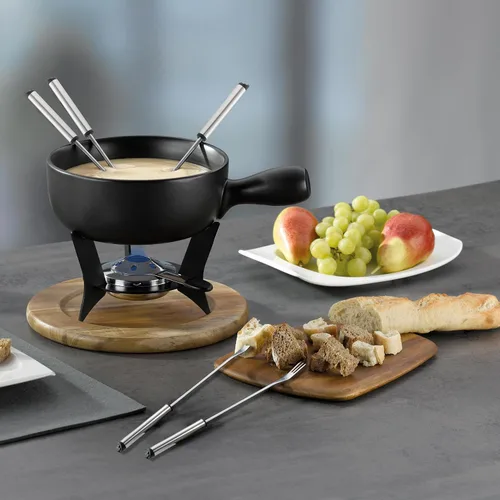 Miniatura 2 de kela Juego de fondue de queso Country 8.7x7.9 in 10 piezas, acero inoxidable, marrón/negro, 8.7 x 8.7 x 7.9 in